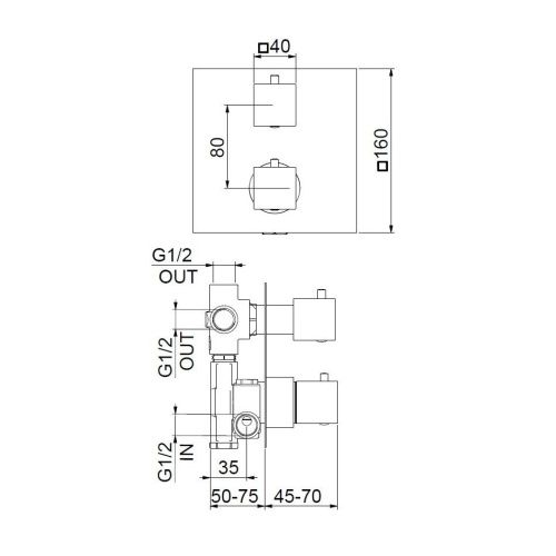 Смеситель для ванны и душа Webert Pegaso PE970903740 встраиваемый в стену белый с термостатом - фото 3