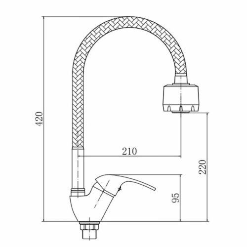 Смеситель для кухни Fashun A4303 на мойку хром - фото 3