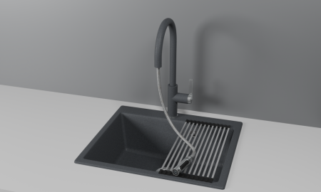 Смеситель для кухни Granula 8168, ГРАФИТ на мойку графит