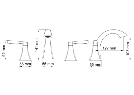 Смеситель Wonzon & Woghand Flex WW-88083095-BG на раковину/столешницу золото