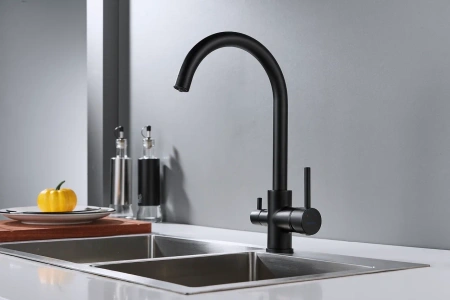 Смеситель для кухни Shevanik S128H на мойку черный