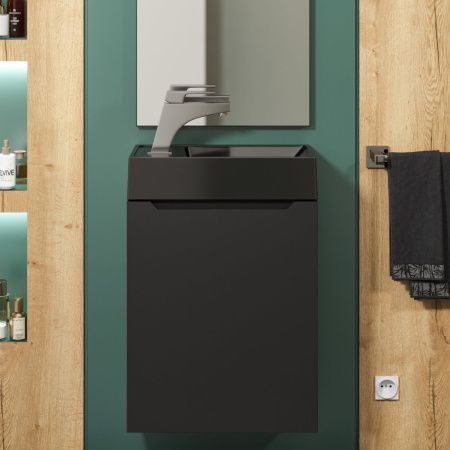 Раковина из искусственного камня Uperwood Classic New 2911021334 40х20 полувстраиваемая цвет черный