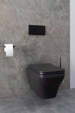 Чаша унитаза подвесная Allen Brau Infinity 4.21011.31 цвет черный матовый без сиденья безободковая каскадный смыв