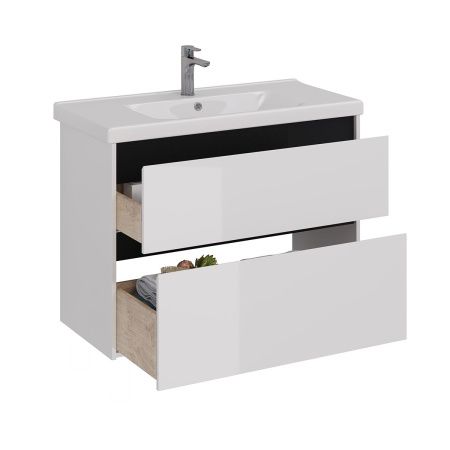 Тумба под раковину LeMark Combi LM03C100T-black 100х40 напольная цвет белый