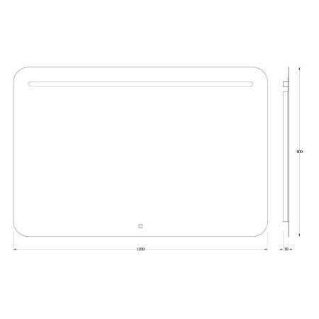 Зеркало с подсветкой Evoform Ledline BY 2448 120х80 подвесное