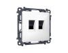 Комплект механизма компьютерной двойной розетки RJ-45 с автоматической защитной шторкой Ambrella Volt MA MA112110