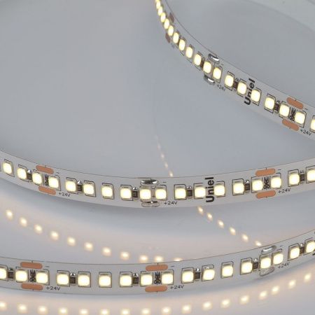 Светодиодная лента Uniel ULS-2835 ULS-2835-180LED/m-10mm-IP20-DC24V-17W/m-5M-3000K катушка в герметичной упаковке