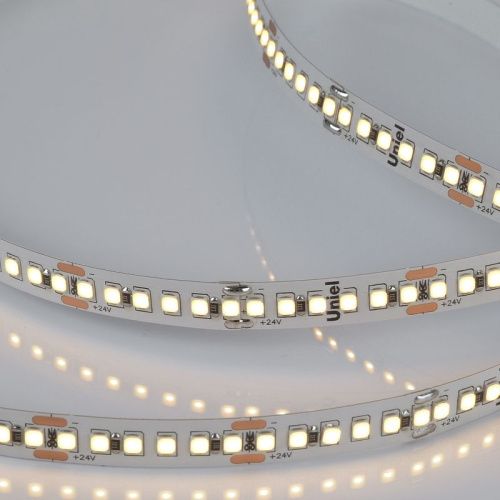 Светодиодная лента Uniel ULS-2835 ULS-2835-180LED/m-10mm-IP20-DC24V-17W/m-5M-3000K катушка в герметичной упаковке - фото 2