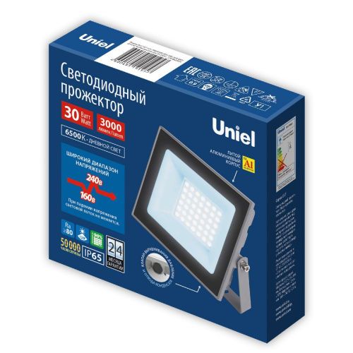 Прожектор Uniel ULF-F23 ULF-F23-30W/6500K IP65 160-240V GREY - фото 2