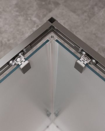 Душевой уголок Cezares MOLVENO MOLVENO-A-22-90+20-P-GM 110х110 стекло рифленое профиль оружейная сталь без поддона