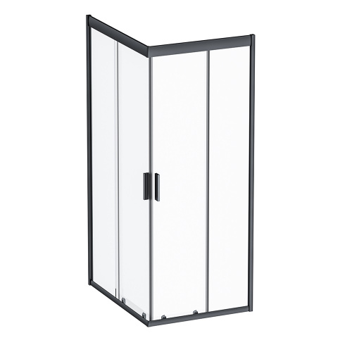 Душевой уголок Am.Pm Gem S W93G-404-100280-BT 80х100 стекло прозрачное профиль черный матовый без поддона - фото 2