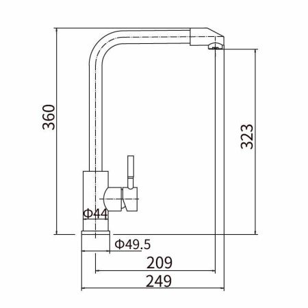 Смеситель для кухни Fashun A54909 на мойку сатин