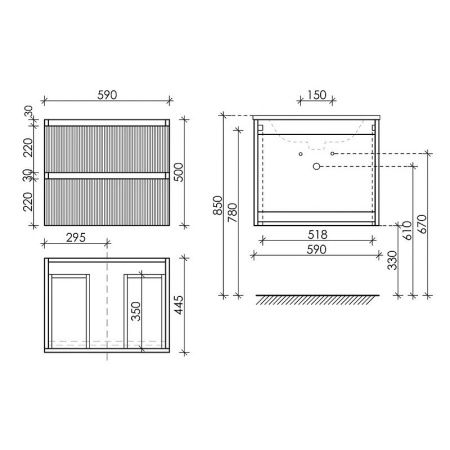 Тумба под раковину Sancos SNOB R SNR60SM 60х40 подвесная цвет коричневый
