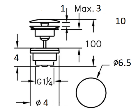 Донный клапан для раковины CeramaLux RD036 хром