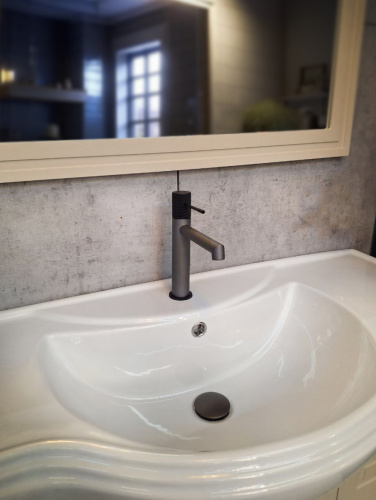 Смеситель для раковины AltroBagno Intento AltroBagnoIntento0127GrNe на раковину серый/черный - фото 4