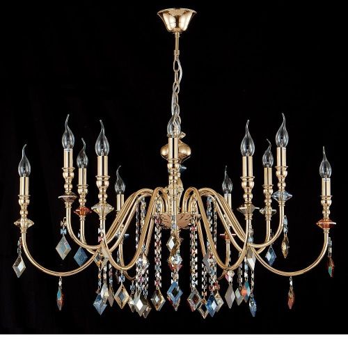 Люстра подвесная Crystal Lux Mercedes (Мерцедес) MERCEDES SP6+6 GOLD/COLOR - фото 4