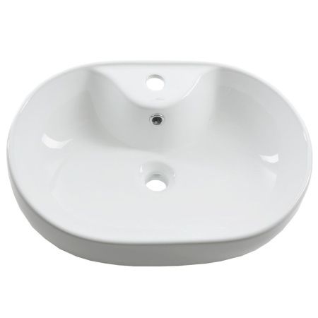 Раковина из сантехнического фарфора Melana 7734-805 60х40 накладная цвет белый 1 отверстие под смеситель