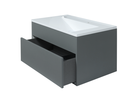 Тумба с раковиной Uperwood Lotus Premium 39340207462 80х50 цвет серый
