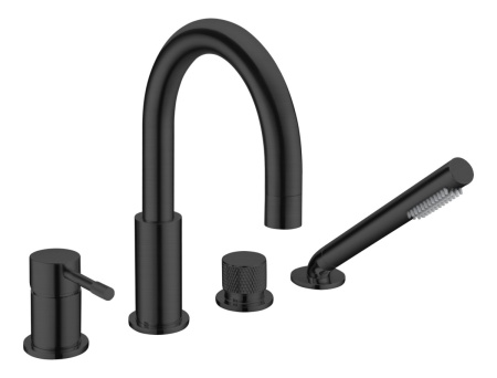 Смеситель Boheme Uno 460-B на борт ванны черный