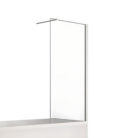 Душевая шторка на ванну New Trendy NEW SOLEO Chrome P-0075-WP 80х140 стекло прозрачное профиль хром глянцевый ориентация универсальная