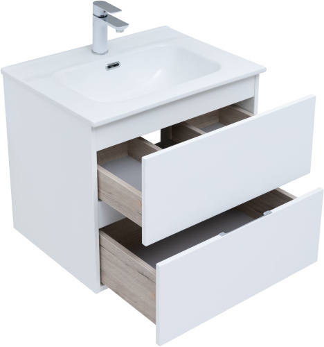 Комплект мебели: тумба с раковиной + зеркало-шкаф Aquanet Алвита New 00274216 61х46,5х138,2 подвесной - фото 2