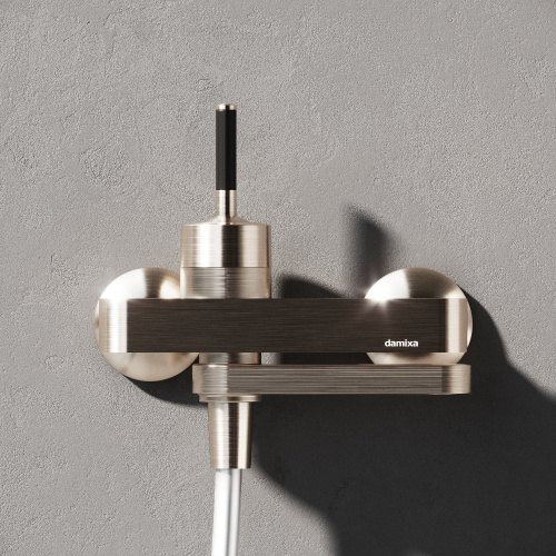 Смеситель для ванны и душа Damixa Arc 291000200 настенный никель без термостата - фото 3