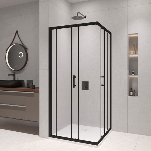 Душевой уголок RGW Passage 02083199-14 90х90 стекло прозрачное профиль черный без поддона - фото 2