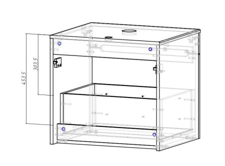 Тумба с раковиной Sintesi STL.W7817_SIN-LVB-APP-409 60х60 подвесная цвет бежевый