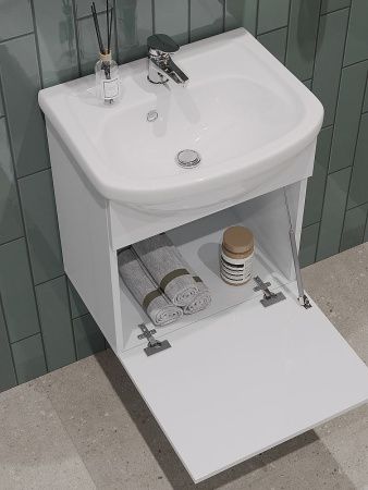 Тумба с раковиной Orange Лайт LRA-45TUW+RA 50х40 цвет белый