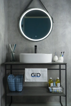 Раковина керамическая Gid Lago 51111 60х40 накладная цвет белый 1 отверстие под смеситель