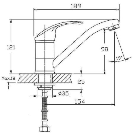 Смеситель Haiba HB36 HB4536-2 на раковину хром