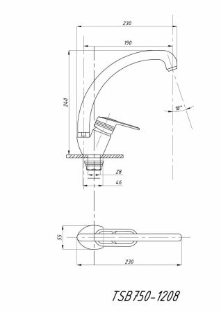 Смеситель для кухни TSARSBERG TSB-750-1208 на мойку хром