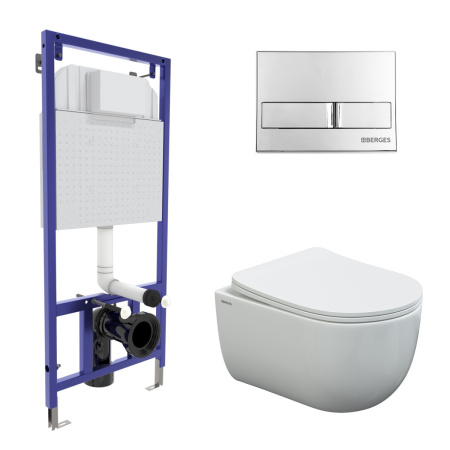 Комплект унитаз с инталляцией и клавишей смыва Berges NOVUM 043237
