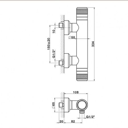 Смеситель для ванны Cisal Chronos CRТ2101021 настенный хром с термостатом