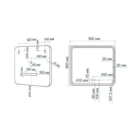 Зеркало с подсветкой Art&Max GENOVA AM-Gen-900-800-DS-F 90х80 подвесное