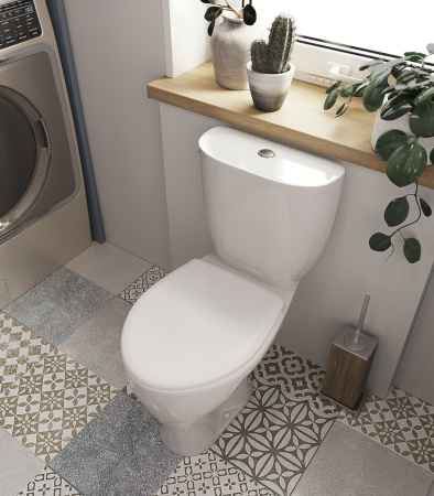 Унитаз-компакт напольный с бачком Santeri Воротынский 1P4035S0000BF белый с сиденьем каскадный смыв