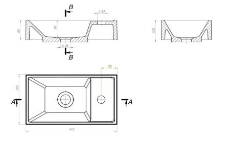 Раковина из искусственного камня Stella Polar Бриз SP-00001650 40х20 встраиваемая цвет белый