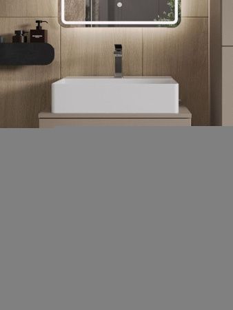 Тумба с раковиной Orange Line Li-60TuLMDF+B04-500W 60х50 подвесная цвет бежевый