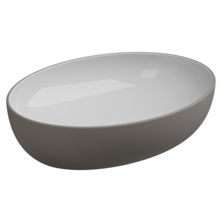 Раковина керамическая GSG Ceramic Design Easy EALAVOV55BI000/030 55х42 накладная цвет белый/бежевый без отверстий под смеситель