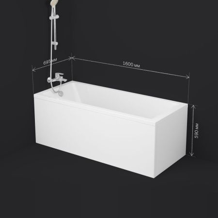 Ванна акриловая Am.Pm Gem W93A-160-070W-A 160х70 пристенная прямоугольная без каркаса