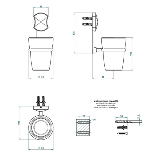 Стакан THG Infini white porcelain U2D-A02-536 - фото 2