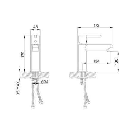 Смеситель IDDIS Aiger AIGBL00i01 на раковину черный