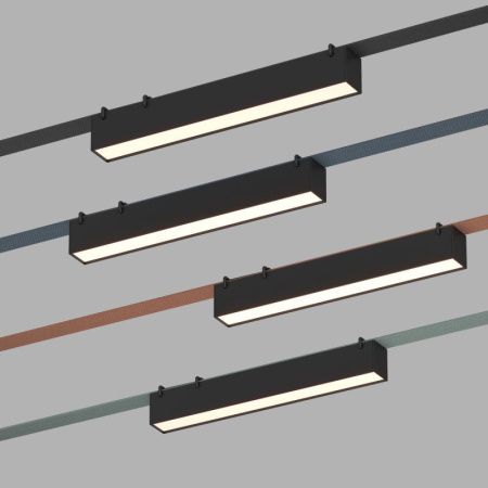 Трековый однофазный светильник Denkirs Belty linear (Белты линеар) DK5674-BK