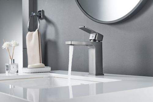 Смеситель Shevanik S9701T на раковину оружейная сталь - фото 5