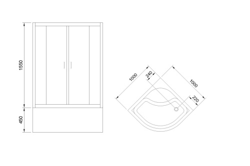 Душевой уголок Royal Bath BK RB100BK-C-CH 100х100 стекло рифленое профиль хром глянцевый - фото 5