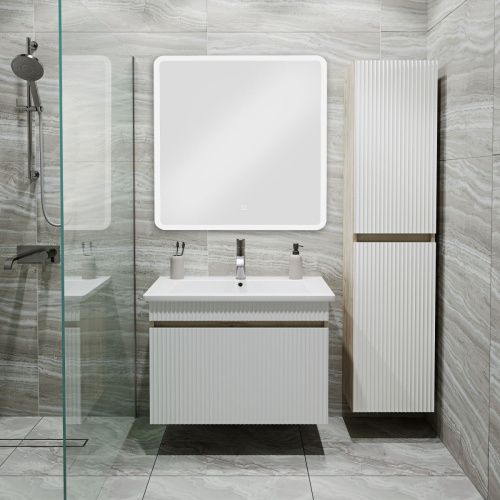 Шкаф-пенал RUNO Модена 00-00001423 35х30х150 подвесной цвет дуб - фото 4