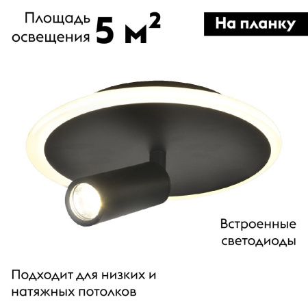 Настенно-потолочный светильник Escada 20046led 20046SMA/01LED BK