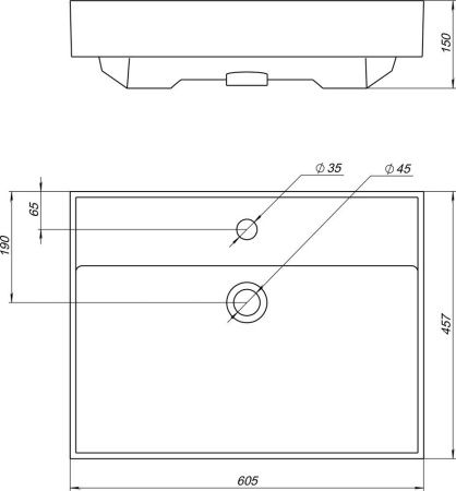 Раковина керамическая Aquanet Латина 00242905 60х50 полувстраиваемая цвет белый 1 отверстие под смеситель