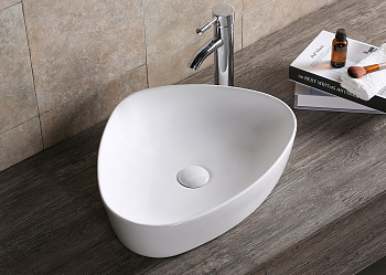 Раковина из сантехнического фарфора Cerutti SPA CR0089 51х41 накладная цвет белый без отверстий под смеситель