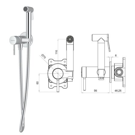 Гигиенический душ Teska PULITO BTK6804 черный